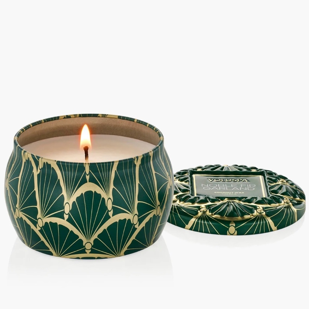 Voluspa Noble Fir Garland Mini Tin Candle